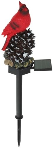 PRETYZOOM Kardinal-Solarleuchten Für Den Garten Weihnachts-Solar-Vogel-Gartenleuchte Led-Lichter Für Kardinal-Vogelfiguren Für Wege Außenbereich Hof Terrasse Rasen Veranda
