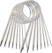 YXHZVON 8 Stück Edelstahl Rundstricknadel Set 40cm, Ergonomische Doppelspitzige Rundstricknadel für Socken, Ärmel, Untersetzer (2mm/2,5mm/3mm/4mm/5mm/6mm/7mm/8mm)
