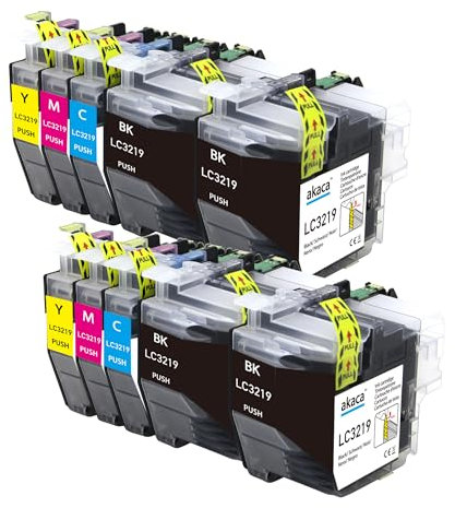 akaca LC3219XL Druckerpatronen Kompatibel mit Brother LC 3217 LC 3219 XL Patronen (4 Schwarz, 2 Cyan, 2 Magenta, 2 Gelb), für MFC-J5330DW J5335DW J5730DW J5930DW J6930DW J6530DW J6935DW