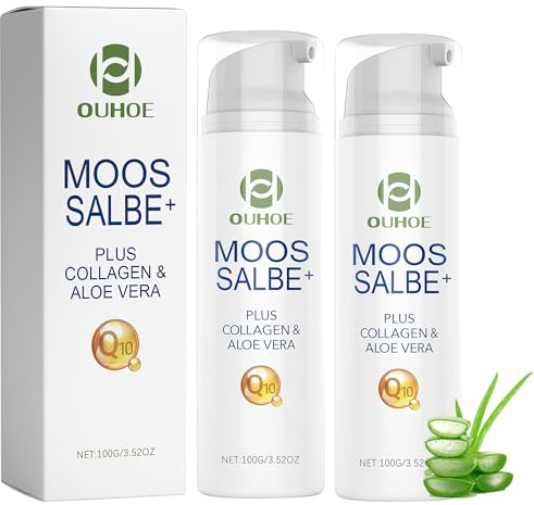 BSOON Moossalbe PLUS, 2 Stück Hautreparatur Moossalbe, gegen Hautunreinheiten und Hautglanz Mooscreme Natürliche Aloe Vera, gegen Falten Gesichtsfaltencreme für alle Hauttypen
