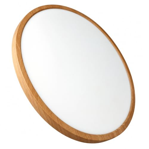 JANDEI – 48W-LED-Deckenleuchte (CCT), 60 cm Durchmesser, Holzoptik, elegante, runde Lampe. Ideal für Wohnzimmer und Schlafzimmer. Warmweiß (3000 K) und Kaltweiß (6000 K).