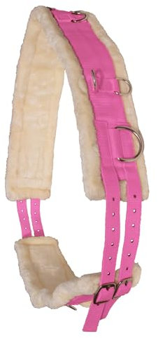 Brama West Longiergurt Fox Supersoft mit weichem Teddyfleece und Widerristpolster - Pink, Gr. Cob