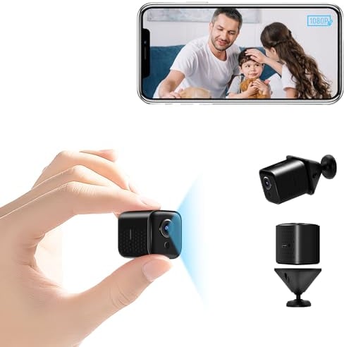 Tiantianle Camera Espion,WiFi 1080P HD Mini Camera Espion sans Fil,Caméra de Surveillance sans Fil Interieur,Camera Espion a Distance Discrete, Mini Cachée Détection Mouvement Vision Nocturne
