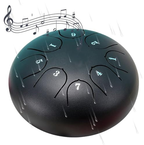 Homgo Regentrommel für den Garten, 8 Noten Chakra-Trommel für Regen im Freien, Tongue Rain Chime, Wasserdichte Regenglocke, 15cm
