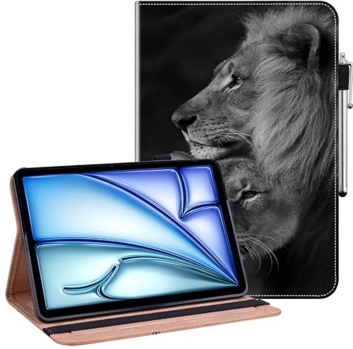 BOLELAW Custodia per Samsung Galaxy Tab S5e 10,5 2019 (SM-T720/T725) con [slot per schede] [Funzione di supporto] Custodia a libro in pelle per tablet, leone