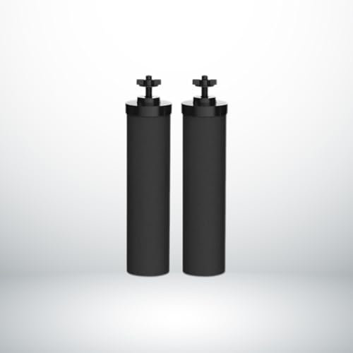Monderma Black filters 2 Filtres pour Systèmes de Filtre à Eau par Gravité Compatible Avec les Systèmes de Filtration Weeplow, Berkefeld, Berkey, Réduit les Contaminants à Hauteur de 99,99%