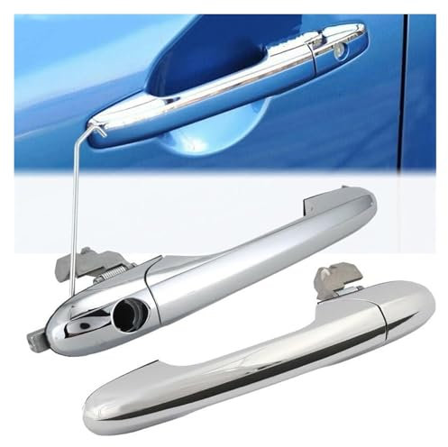 LADPZJNW Door Handle Exterior Cover For Fiat 500 Right Hand Driving Car Driver/Passenger Side Chrome Handle 735592026 Car Exterior Outer Door Handle(1pair)