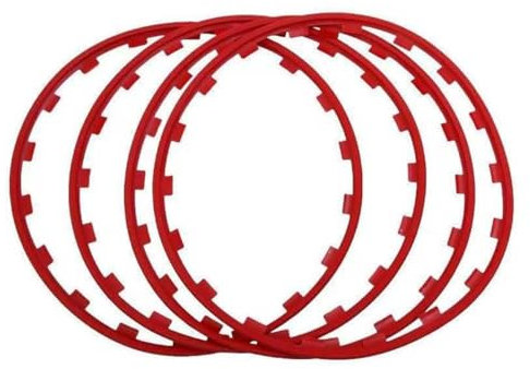 HerfsT 4 Stück Auto Felgenschutz für Opel Vauxhall Crossland 2017-2024, Nylon Räder Felgenschutzring Rad Schutzring Kratzfest Anti-Kollision Reifenschutz Zubehör,B/Red-19inches