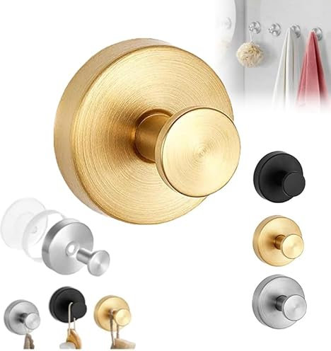 Générique Crochets De Ventouse Pour Les Couronnes Sur Le Verre - Ventouse Pour Salle De Bain - Extra Solides - Crochets Pour Serviettes Et Peignoirs(Or, 1 PIÈCES)