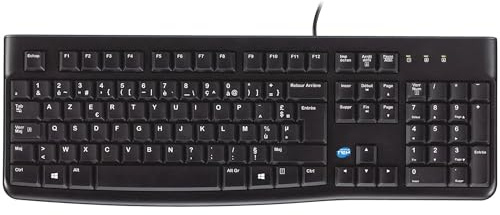 SIMPLETEK - USB-A Kabelgebundene Tastatur | FR AZERTY Layout | Plug & Play, ohne Installation | Modell K120, Schwarz (Generalüberholt)