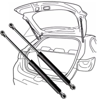 YMNBFCX 2X Varilla de Soporte del Maletero del portón Trasero del Coche para Renault Megane I Box Body/Estate (KA) 2000-2003(OEM:7700418621)-46.5cm Varilla de Soporte de Resorte de Gas Amortiguador