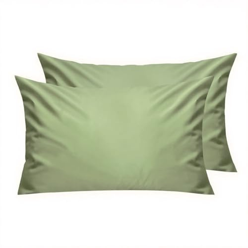 Lirex Kissenbezüge 2er Pack, 300 Fadendichte, 100% Baumwolle, Bequem und Atmungsaktiv, 40 x 70 cm, Grün