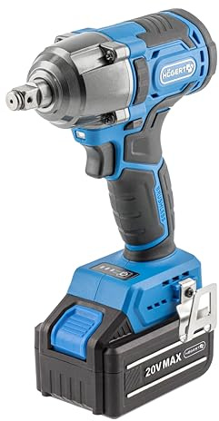 HÖGERT TECHNIK Akku-Schlagschrauber 400 Nm – 20V, 4,0 Ah – bürstenloser Motor – 1/2 Antrieb – 3 Gänge – LED – inkl. Koffer – für M10–M20 – HT2E210 kompatibel