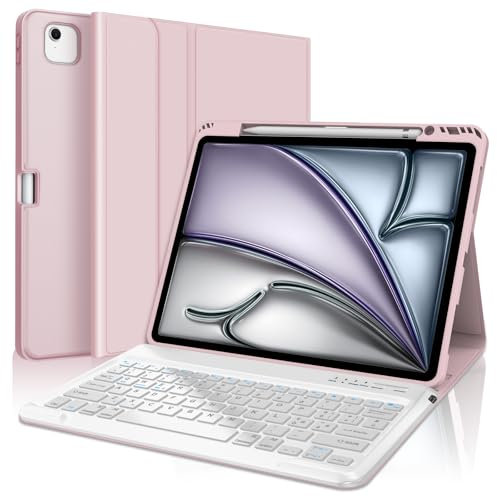 SENGBIRCH Custodia con Tastiera per iPad Air 13 M3 2025 / Air 13 M2 2024, Italiano QWERTY Tastiera Bluetooth Magnetica Staccabile per iPad Air 13'' (M3) 2025/Air 13'' (M2) 2024, Verde Chiaro