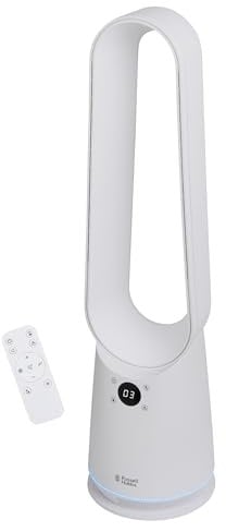 Russell Hobbs, Bladeless Cooling Fan, 9 Speed Settings, Bladeless Design, Oscillation Function, 3 Customisable Modes in White, RHBLDLC25