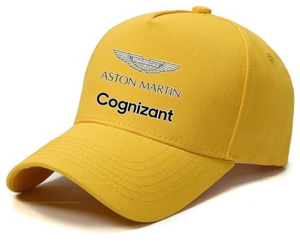 WYSTEN Herren Classic Baseball Cap A.s.t.o.n M.a.r_tin, Verstellbare Cap Sonnenhute, Baseballmütze für alle Jahreszeiten, Rennteam Baseball-Kappen(Yellow)