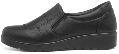 Softlites Womens Black Slip On Wedge Casual Shoes