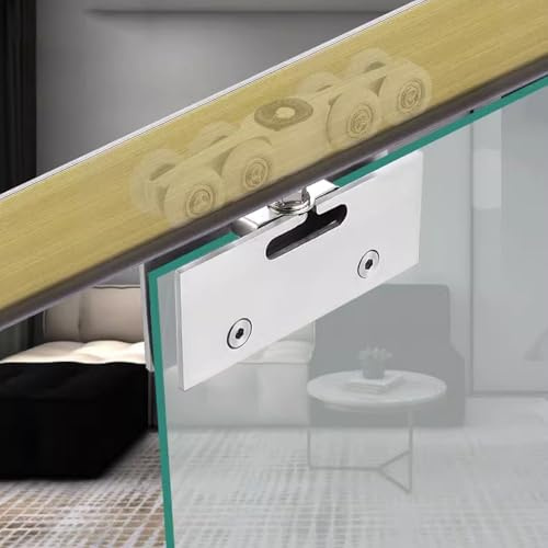 Kit Rail pour Porte Coulissante en Verre, Rail Porte Coulissante 0.5-9 m en Alliage D'aluminium avec Roulettes pour Armoires Bibliothèques et Vitrines Systeme Portes Coulissantes(3.0m(9.8ft))