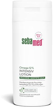 Sebamed Omega 12% Intensiv Lotion Trockene Haut 200 ml, Bodylotion für trockene Haut, hautberuhigende Feuchtigkeitspflege bei Hautrötungen, auch bei Neurodermitis und Schuppenflechte geeignet