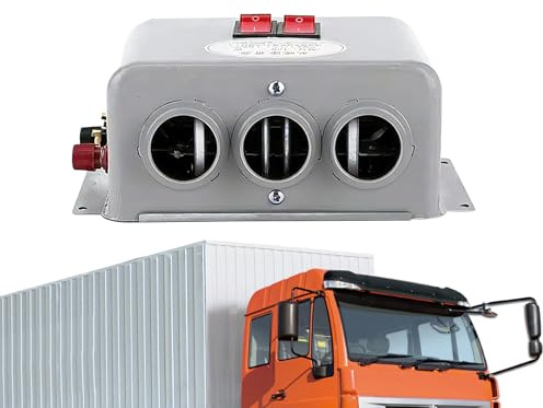 Chauffage de voiture - 12 V 24 V - Réglable - Avec 3 niveaux de chauffage - Forme compacte - Chauffage sans fil - Pour voiture, garage, bureau, intérieur