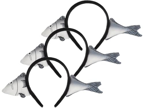iplusmile 3pcs Funny Fish Headband Cute Sea Creature Hairband for Women Spa Makeup Party Dress up Accessory Live Streaming Costume