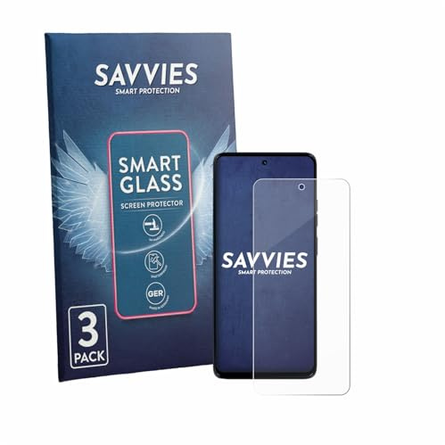 Savvies 3 Stück Panzer Schutz Glas für Motorola Moto G56 9H Schutzfolie HD Klar, Blasenfrei, Anti-Fingerabdruck, Stoßfest, Displayschutz