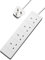 rhinocables Extension Lead UK 3-Pin Plug and Cable 13 amp, 4 Gang Way Multi Sockets Mains Power Strip with Cord (10m)