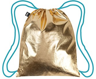 Loqi METALLIC Rucksack, 44 cm, 14 L, Gold/Blue