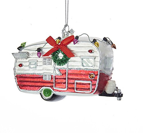 Kurt Adler Glass Camping Car Christmas Ornament Standard