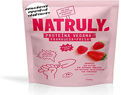 Proteine in Polvere Vegane, Natural Athlete, 72% di Proteine, Senza Lattosio, Senza Glutine, 350g (Fragola)