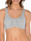 Fruit of the Loom Women's Front Close Builtup Sports Bra, Opaque, Black Hue/Heather Grey 2-Pack, 36 (Pack of 2)