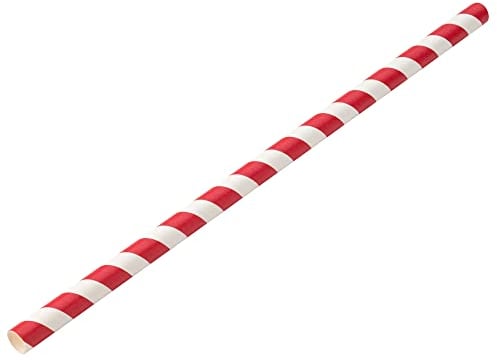 Jumbo Red Stripe Paper Straws 9inch-Pack of 250