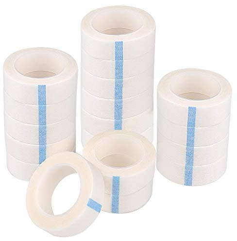 TUPARKA 18er-Pack Wimpernband Weißes Papiergewebeband für Wimpernverlängerungsversorgung, 0,5 Zoll x 10 Yard jede Rolle