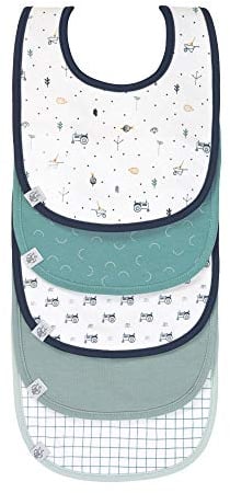 LÄSSIG Baby Kleinkind Lätzchen Set (5 Stk.) Klettverschluss Baumwolle wasserdicht/Value Pack Bib Garden Explorer Traktor