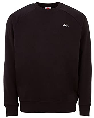 Kappa VAUKE Unisex Sweatshirt I Pullover Herren aus Baumwolle I Basic für Sport und Freizeit I Sweater für Frauen & Männer I Pulli in Größe S, schwarz