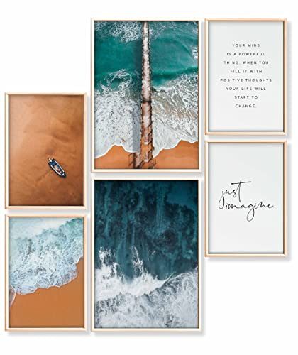 Heimlich® Premium Poster Set OHNE Bilderrahmen | 2 x DIN A3 & 4 x DIN A4 - ca. 30x42 & 21x30 | Stilvolle Poster Collagen mit passenden Bilder als Wanddeko » Strand und Meer «