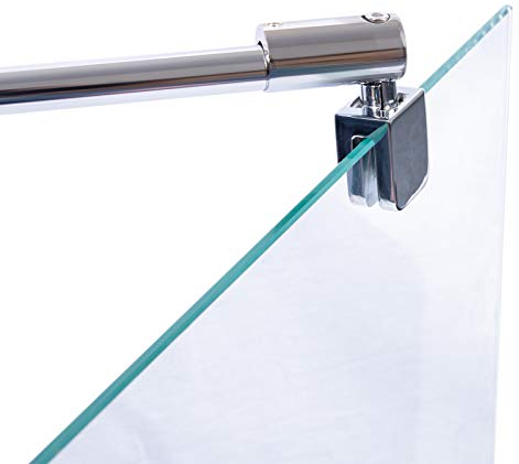 Schulte Stabilisator für 5-8 mm Glas, 150 cm kürzbar und winkelbar, Chromoptik, Haltestange für Glas/Wand Stabilisation, Wandhalterung für Duschwand