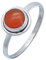mantraroma Damen Ring 925 Silber Karneol Edelstein orange schlicht modern (MRG-217-16-(56))