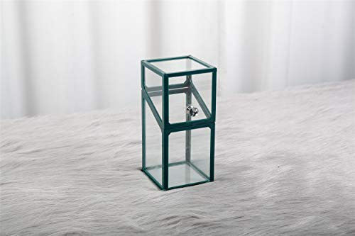 London Boutique Large Makeup Organiser Cosmetic Storage Makeup Brush Holder with Lid Dustproof Pearls (Pine Green)