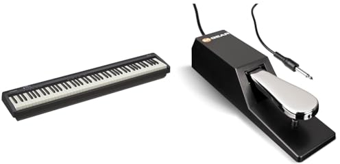 Roland FP-10 — Piano digital de 88 teclas portátil, ideal para tocar en casa y practicar, negro & M-Audio SP-2: pedal de sustain universal con acción estilo piano, el accesorio ideal