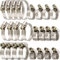 Schlauchschellen mit Schneckenantrieb Set, 24 Stück, Spannbereich Ø 8-50 mm, je 4 x Schellen mit Ø 8-12, 10-16, 12-20, 16-25, 25-40, 32-50 mm, W2 Edelstahl, Klemme mit Kreuzschlitz SW 7