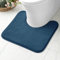MIULEE Badematte Memoryschaum Badteppich U Förmige Badezimmerteppich Duschvorleger Teppich Badvorleger Duschmatte Deko Fussmatte rutschfeste Matte für Badezimmer Toilett WC 50x50 cm Blau