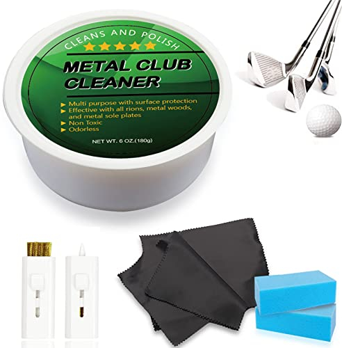 Golf Club Cleaner Scratch Remover with Golf Brush Cleaning Tools Value 7 Pack, Golf Club Bag Accessories Golf Club and Grip Cleaner Keeps Golf Clubs Irons Drivers Shoes Clean (Golf Cleaning Kit A)