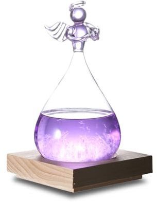 Joyzan Storm Glass - Vetro per previsioni meteorologiche, decorazione unica per ufficio e casa, decorazione da tavolo decorativa per casa e ufficio (viola)