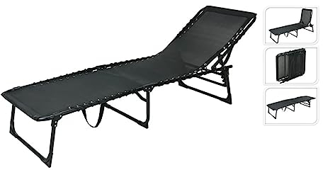 NO DISPONIBLE 90555 3-Wege klappbar, Größe 190 x 56 x 86 cm, mit Rückstand 5 Positionen, maximales Gewicht 110 kg Faltbarer Schläuche, Metall, Schwarz, bunt