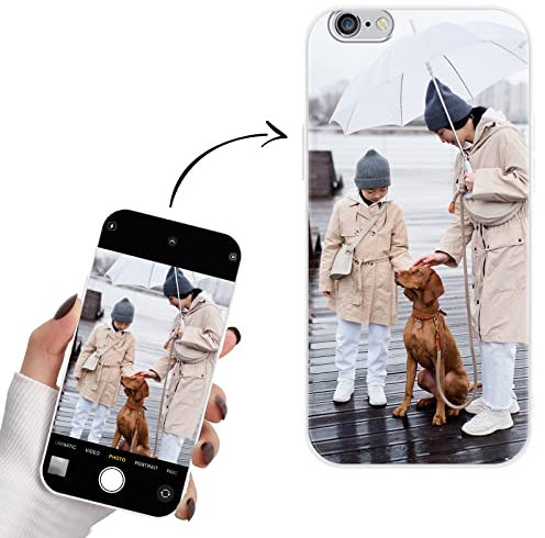Yoedge Cover Personalizzata per Apple iPhone 6 4,7 Personalizzato con Foto Immagine Testi Disegni Custodia Personalizzabile Regalo Album Personalizzabili Nero Bianco per iPhone 6