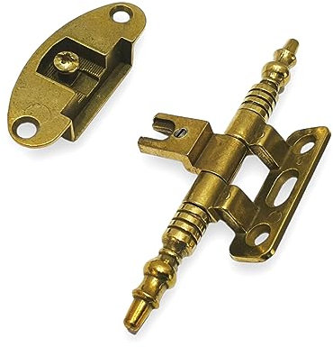 BricoShopping Coppia di CERNIERA per anta dei mobili antichi legno e armadi IN STILE CLASSICO soggiorno o camera da letto arte povera pesanti a battuta cerniere anticate antichizzate (BS0186, Oro)