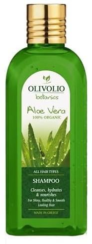 Olivolio Shampoo mit 86% natürlichen Inhaltsstoffen & 100% Bio Aloe Vera - ohne Mineralöl und Parabene - 200 ml