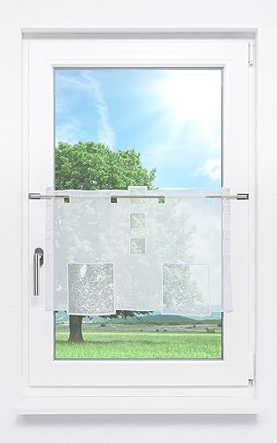 Plauener Spitze Scheibengardine Analiza (Bx H) 62cm * 40cm weiß/Reinweiß