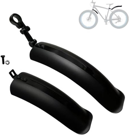 Guardabarros delantero y trasero para bicicleta, kit de guardabarros para bicicleta (26 pulgadas, negro)